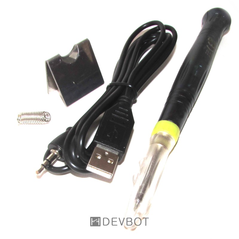 Fer à Souder USB Céramique – 8 W, Chauffe à 450°C En 15s, Refroidit Vite, Bouton Métal, Alimentation 5V/1,6A Min