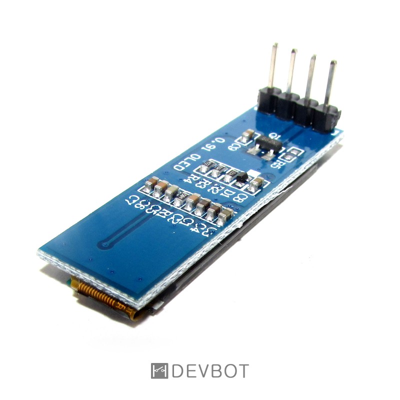 Écran OLED 0.91 Pouce 128x32 - Bleu, 12 Broches, Contrôleur SSD1306, Pour Arduino, Raspberry Pi